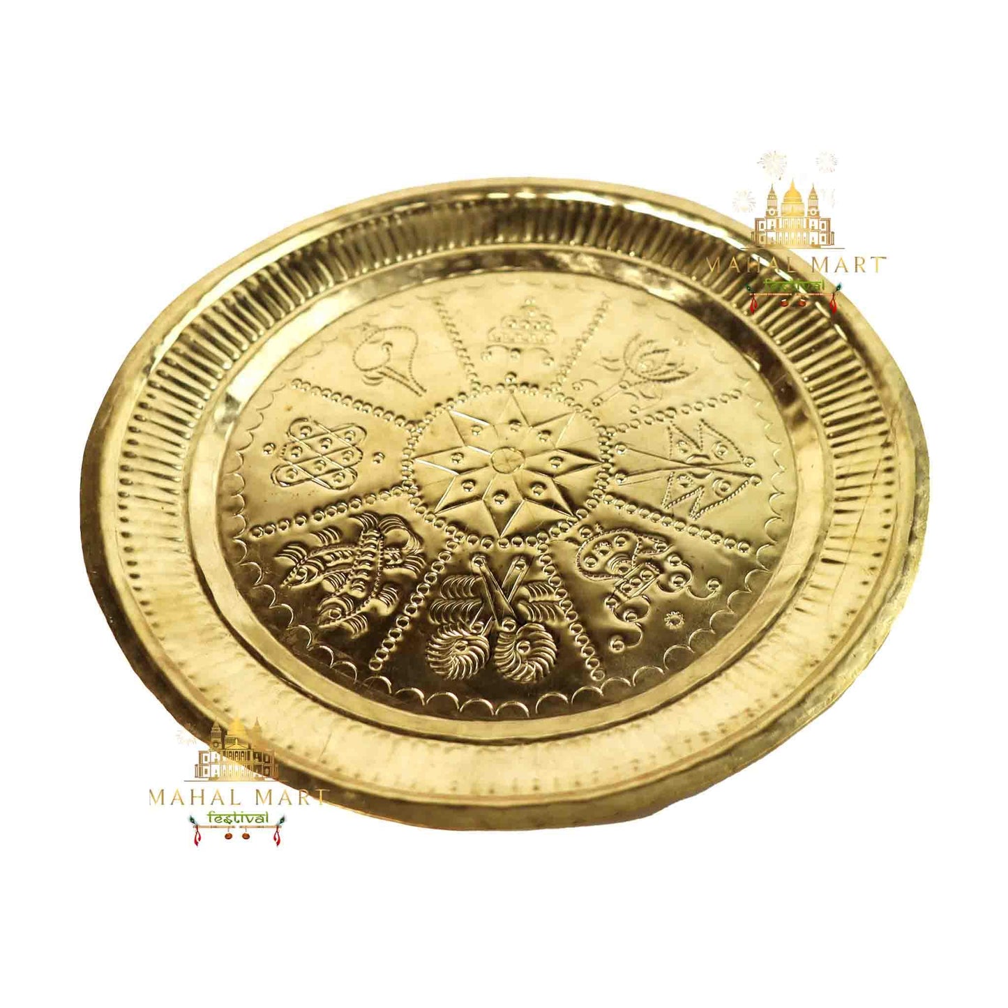 Brass Asthamangal Thali 12.5Inch