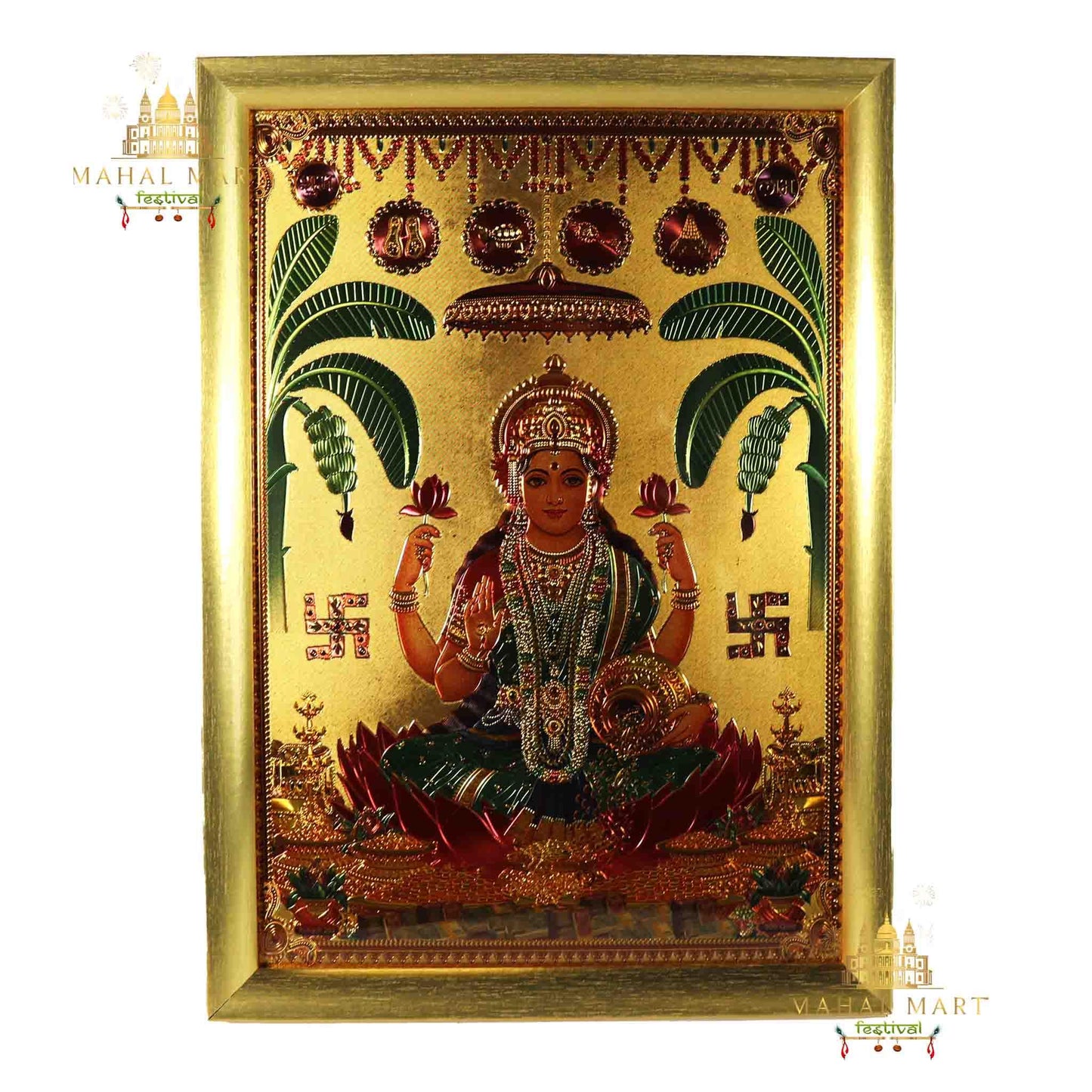 Laxmi Mata Golden Photo A4 Size Frame